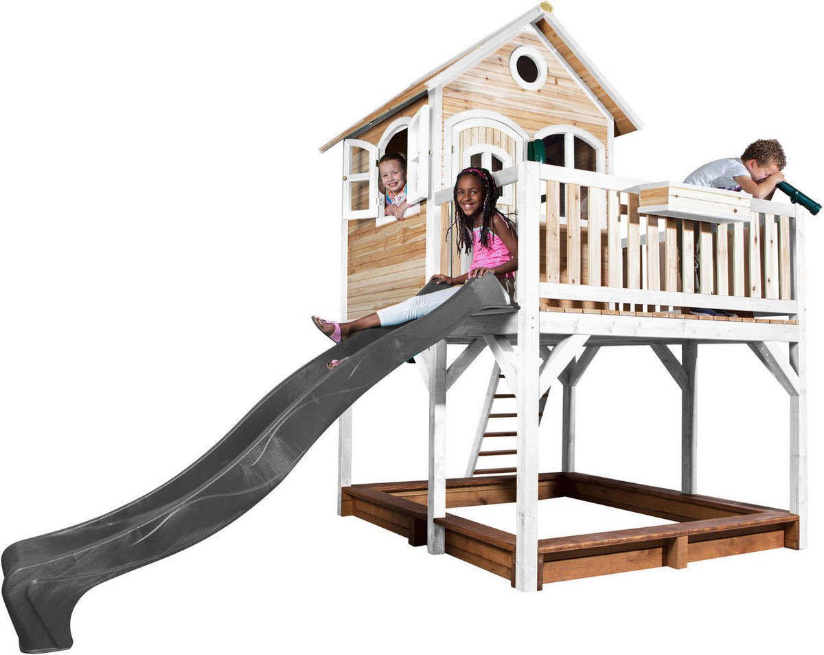 AXI Spielhaus Liam braun B/H/L: ca. 377x291x255 cm Liam - braun/weiß (255,00/377,00/291,00cm) - AXI