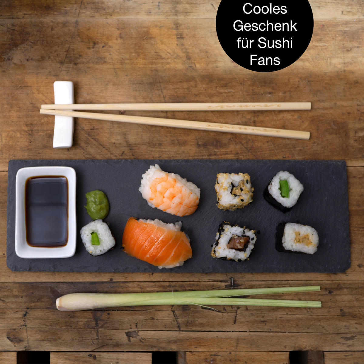 Moritz & Moritz Sushi-Set Lemongras schwarz Schiefer Lemongras - schwarz - Moritz & Moritz
