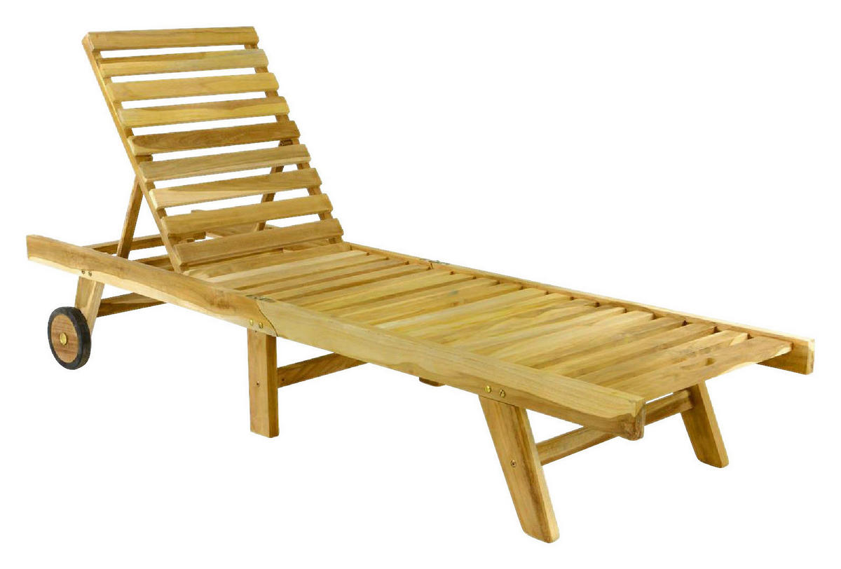 VCM Sonnenliege braun Holz B/H/L: ca. 57x34x200 cm Sonnenliege - braun (200,00/57,00/34,00cm) - VCM