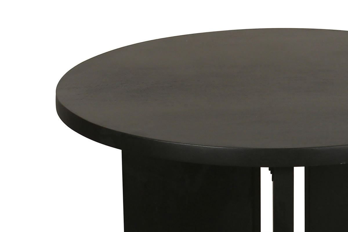 Beistelltisch ROUND schwarz lackiert Akazie H/D: ca. 41x60 cm ROUND - schwarz (60,00/41,00cm) - byLIVING