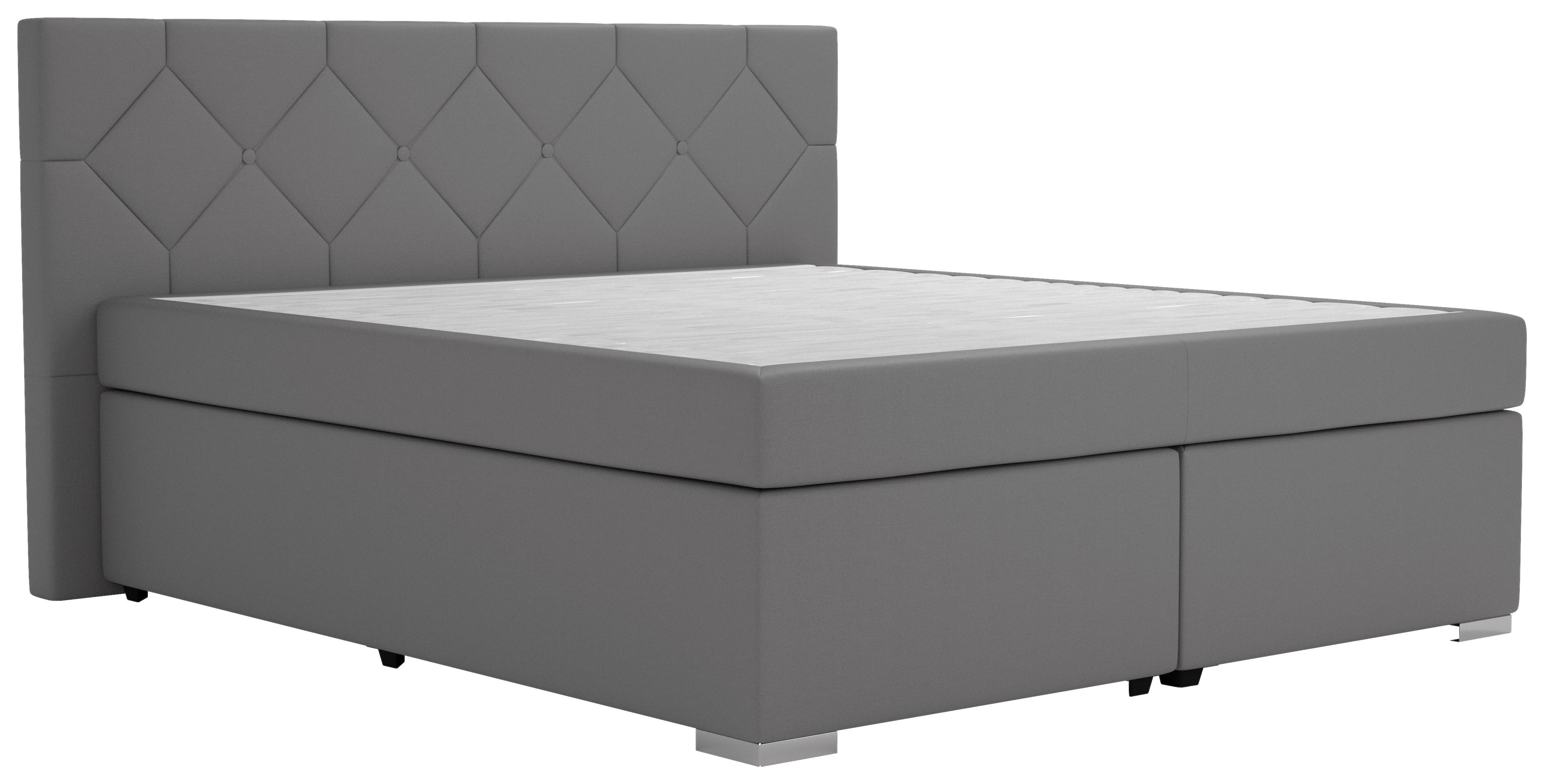 Boxspringbett Wien grau Liegefläche B/L: ca. 180x200 cm Wien - grau (200,00/112,00/215,00cm)