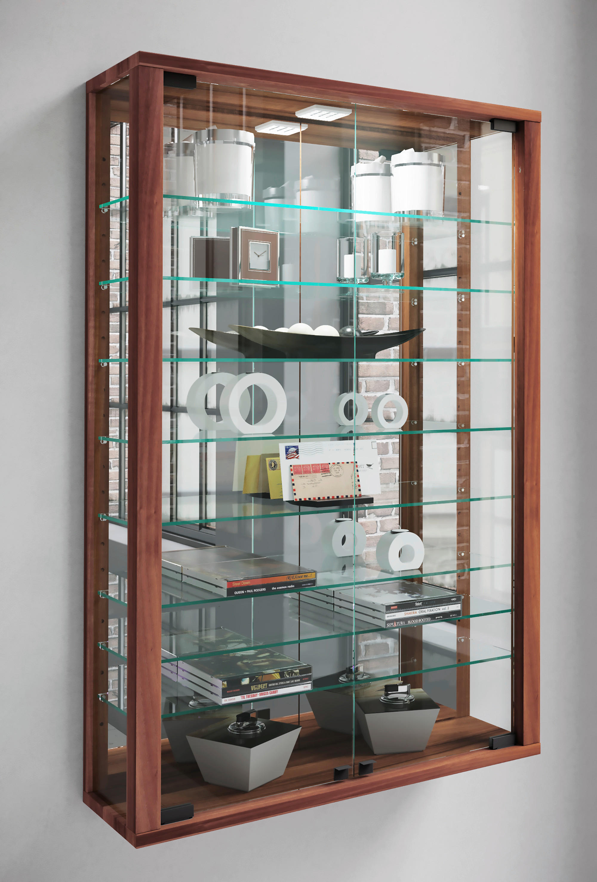 Vitrine Vitrosa nussbaum Nachbildung Holzwerkstoff Glas B/H/T: ca. 59x91x18 cm Vitrosa - nussbaum (59,00/91,00/18,00cm) - VCM Möbel