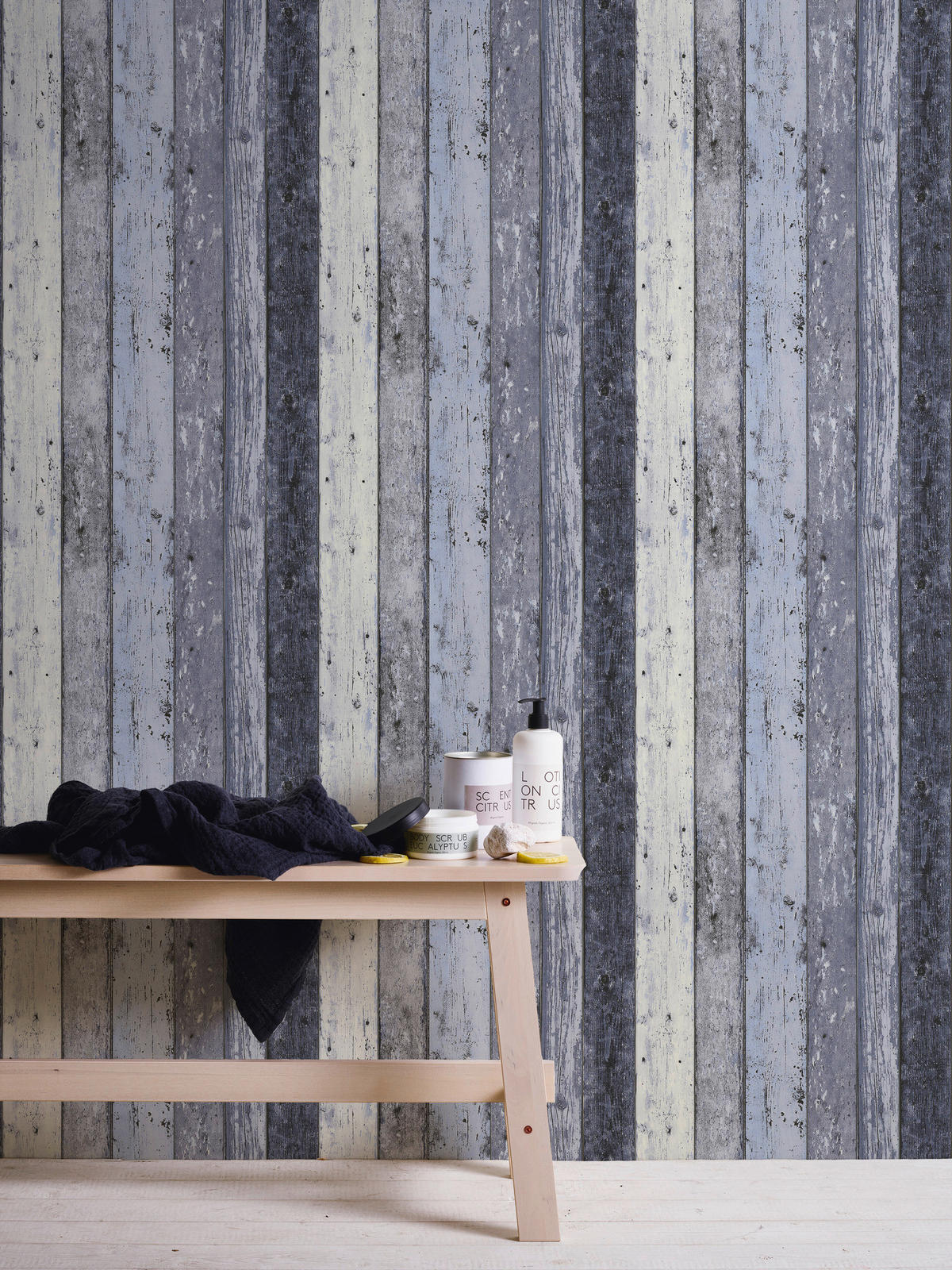 A.S.Creation Vliestapete Best of Wood`n Stone 2nd Edition Holzoptik blau B/L: ca. 53x1005 cm Best of Wood`n Stone 2nd Edition - blau (53,00/1005,00cm) - A.S.Creation