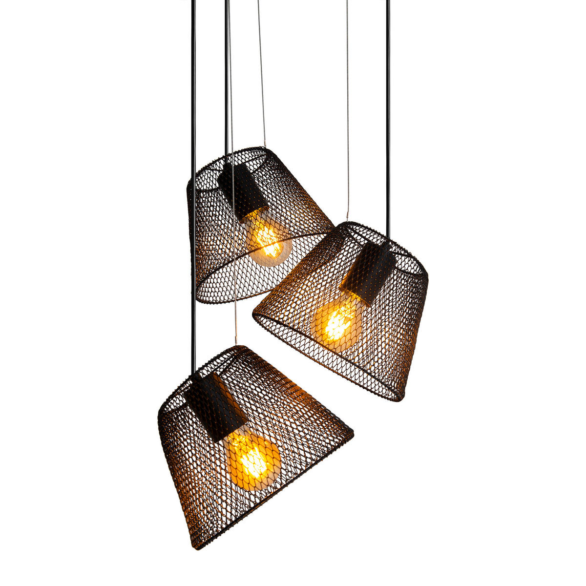 Näve Leuchten Pendelleuchte 7085122 schwarz Kunststoff Metall B/H/T: ca. 30x120x30 cm E27 3 Brennstellen Korie - schwarz (30,00/120,00/30,00cm) - Näve Leuchten