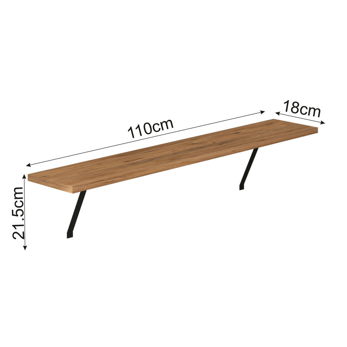 Regalhalter Adin braun Spanplatte B/H/T: ca. 110x21,5x18 cm Adin - braun (110,00/21,50/18,00cm) - moebel17