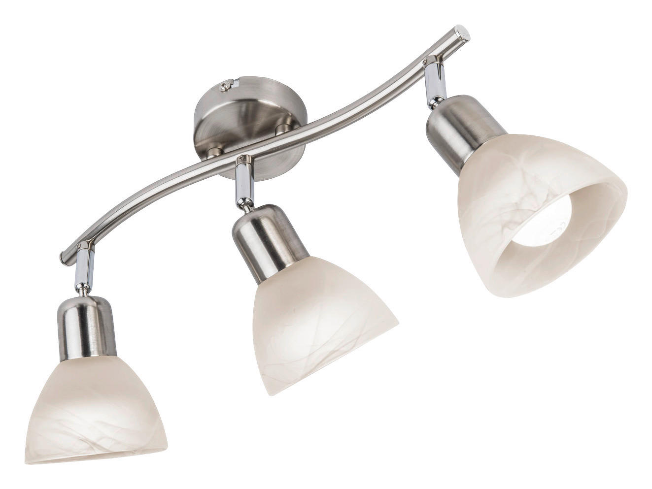Nowa Spotbalken 81890301 warmweiß nickel matt Metall Glas H/D: ca. 16,8x10 cm E14 3 Brennstellen DAYTONA - warmweiß/nickel matt (10,00/16,80cm) - Nowa