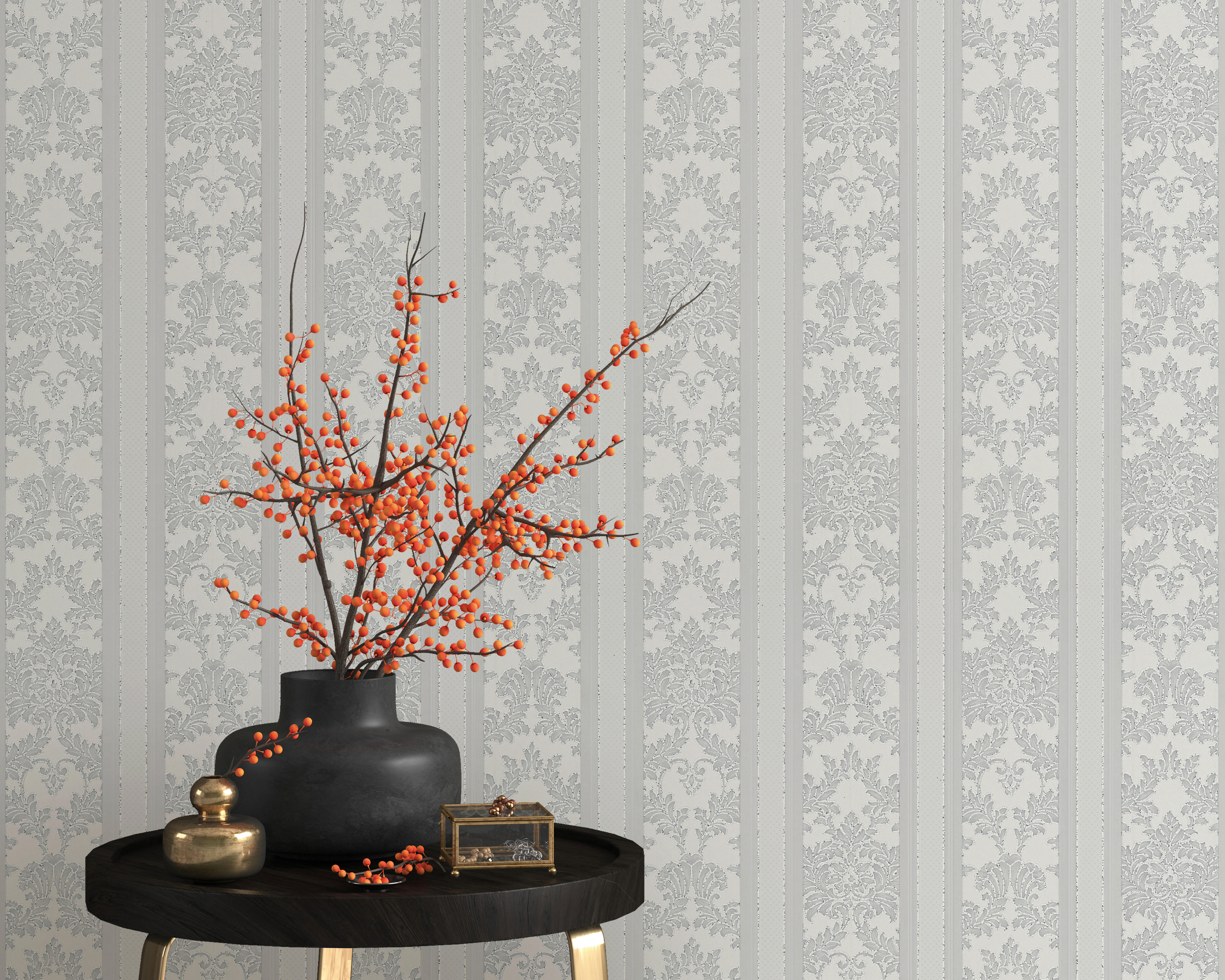 Erismann Vinyltapete Ornament grau B/L: ca. 53x1005 cm Vinyltapete_20030-10 - grau (53,00/1005,00cm) - Erismann