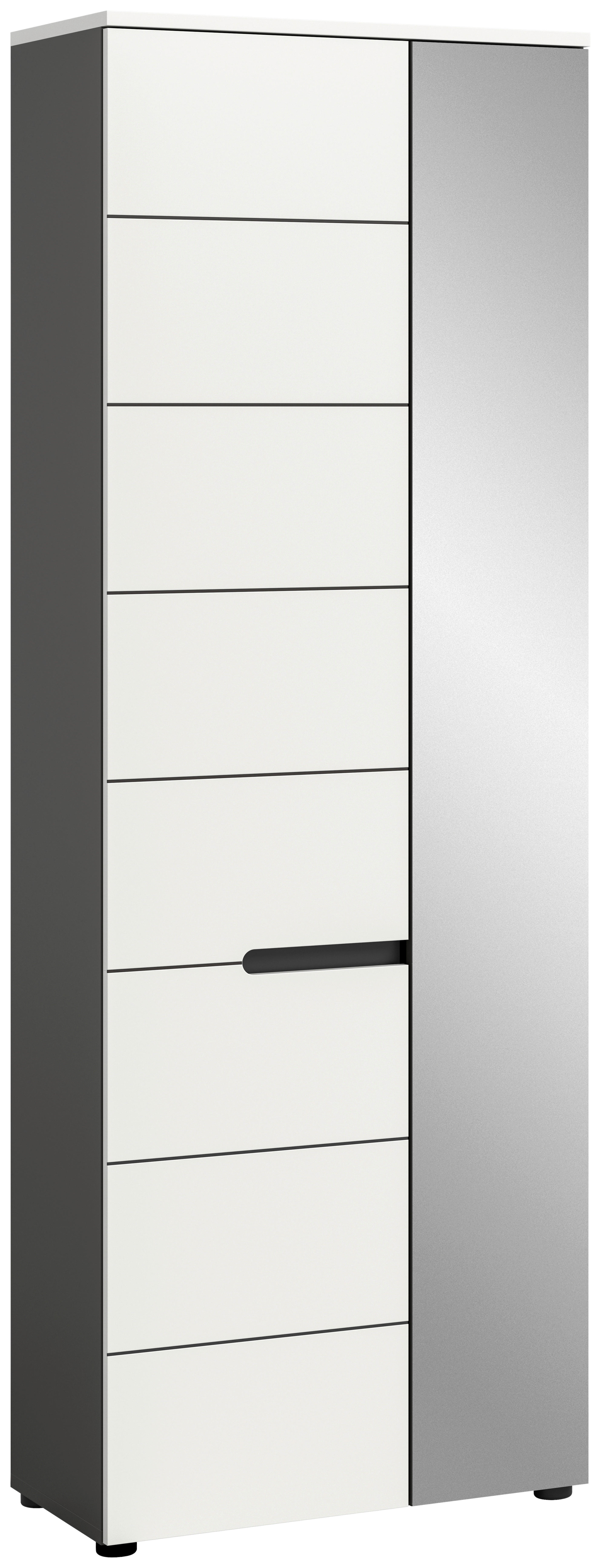 Garderobenschrank Canu basaltgrau Nachbildung weiß B/H/T: ca. 65x190x37 cm Canu - weiß/basaltgrau (65,00/190,00/37,00cm) - xonox.home