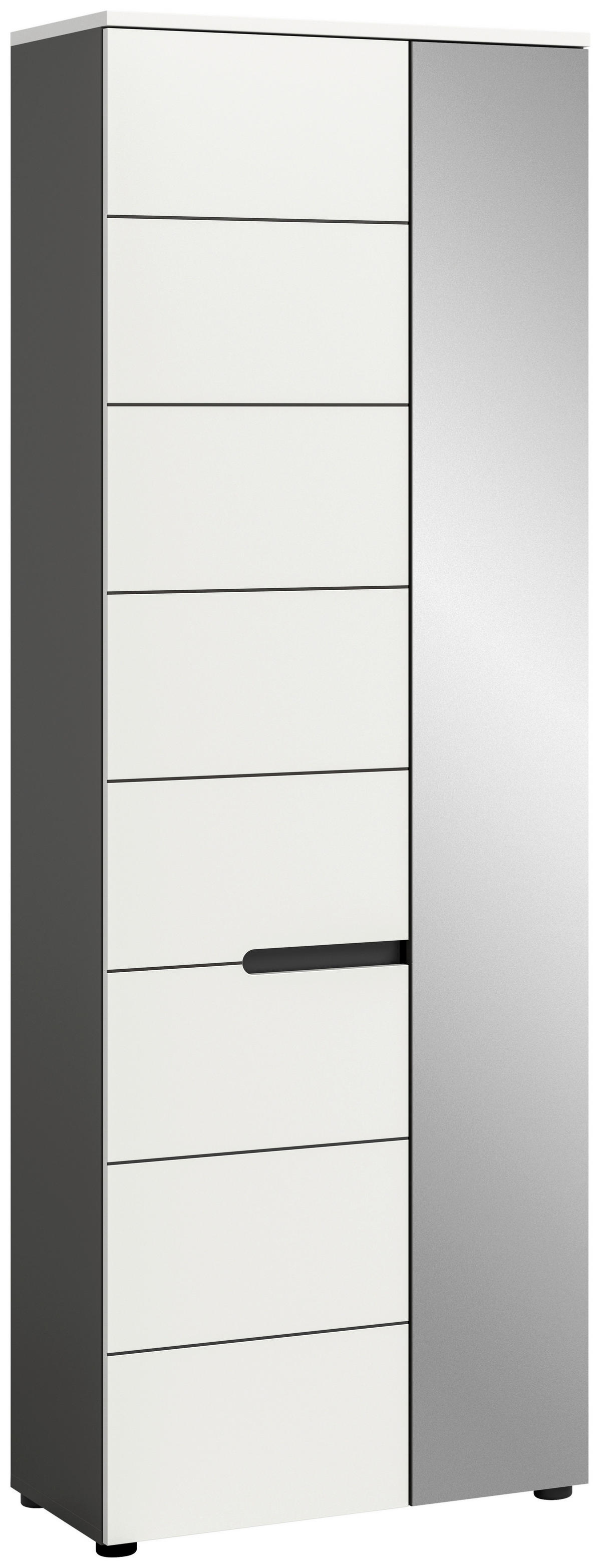 Garderobenschrank Canu basaltgrau Nachbildung weiß B/H/T: ca. 65x190x37 cm Canu - weiß/basaltgrau (65,00/190,00/37,00cm) - xonox.home