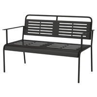 Outsunny Gartenbank schwarz Stahl B/H/L: ca. 64x84x121 cm Gartenbank - schwarz (121,00/64,00/84,00cm) - Outsunny