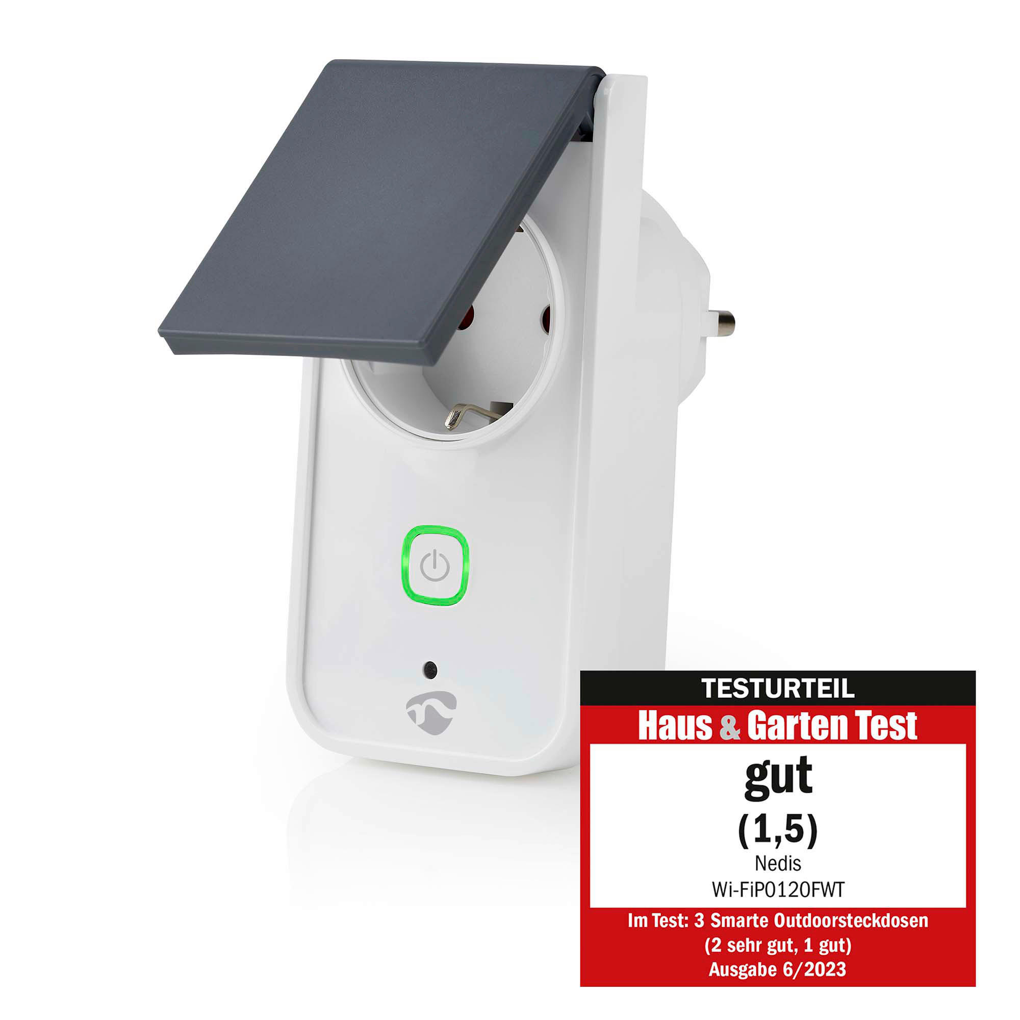 Thumbnail - Nedis Smart-Stecker weiß grau Kunststoff B/H/L: ca. 6x11,5x9 cm