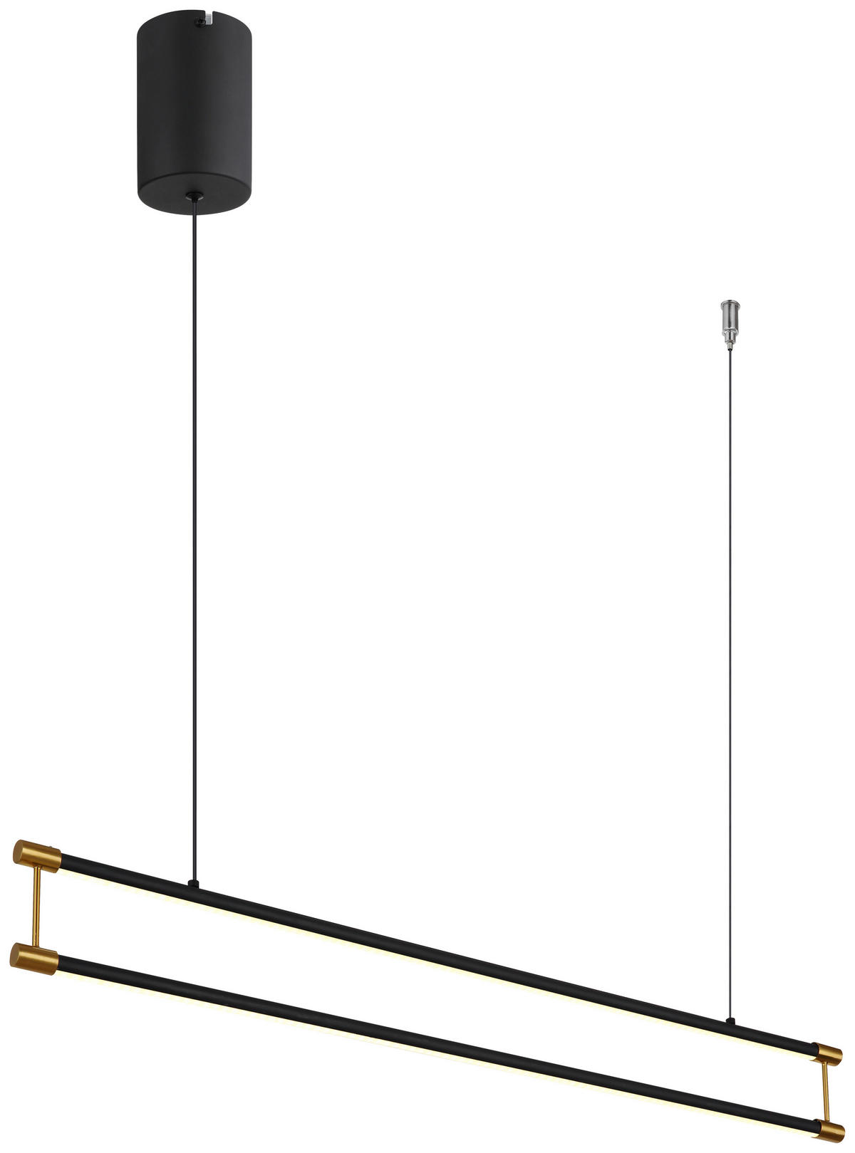 GLOBO LED-Pendelleuchte mattschwarz gold Opal Metall Kunststoff B/H/T: ca. 84x150x9 cm 1.0 Brennstellen KAYSON - gold/Opal (84,00/150,00/9,00cm) - GLOBO