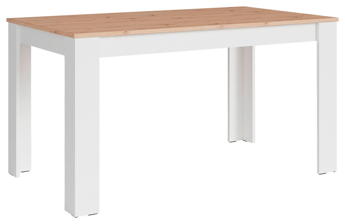 Tischgruppe KIRA weiß Eiche B/H/T: ca. 140x75x80 cm KIRA - Eiche/weiß (140,00/75,00/80,00cm) - byLIVING
