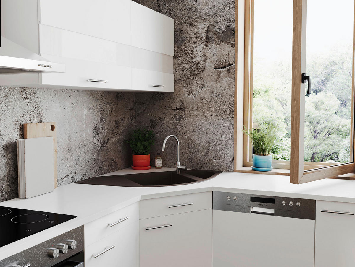 Respekta Einbauspüle Arlington schwarz Granit B/H/T: ca. 110,5x19,5x52 cm Arlington - schwarz (110,50/19,50/52,00cm) - Respekta