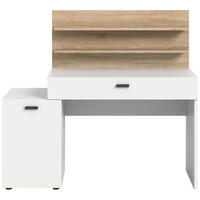 Schreibtisch Match weiß Eiche Sonoma Nachbildung B/H/T: ca. 130x117x54 cm Match - Eiche/weiß (130,00/117,00/54,00cm)