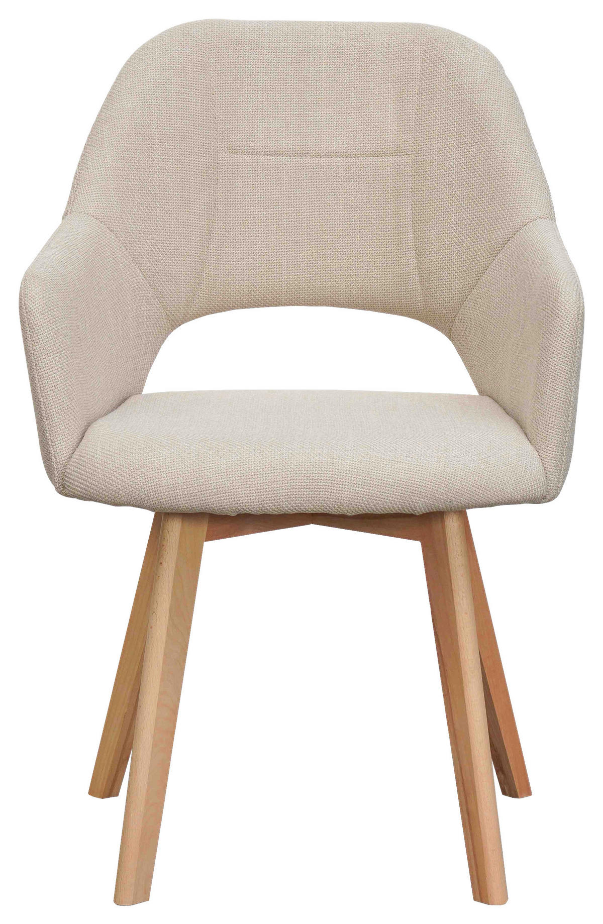 Armlehnstuhl Stade beige natur Polyester Buche Stade - beige/natur