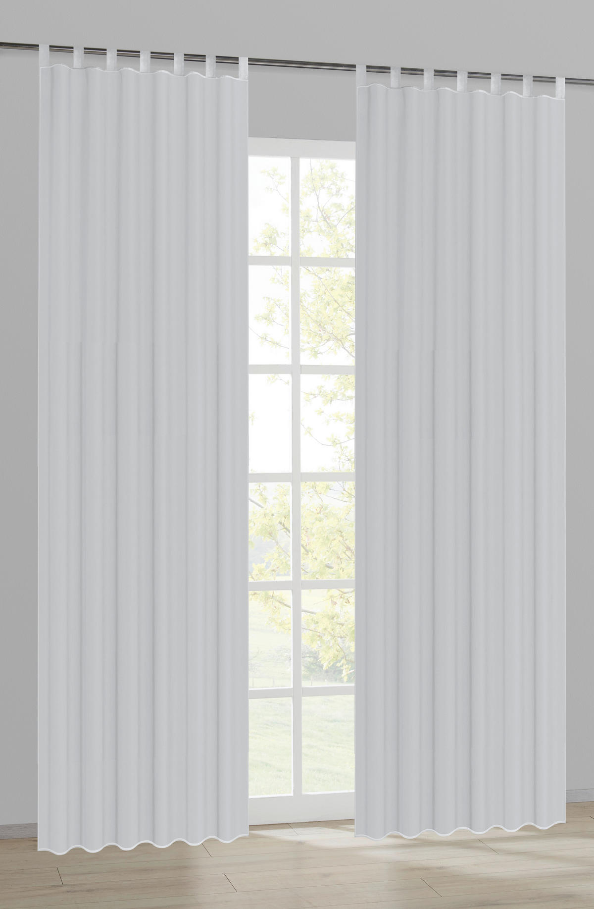 Kombivorhang Nouveau silber B/L: ca. 140x175 cm Nouveau - silber (140,00/175,00cm) - POCOline