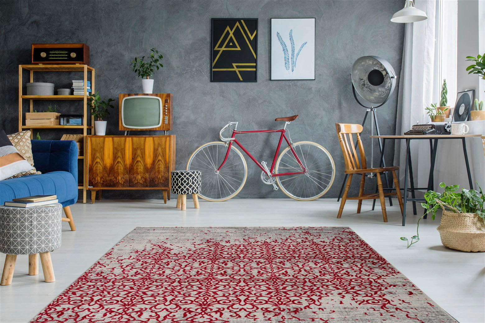 Arte Espina Kurzflorteppich Baroque 225 rot B/H/L: ca. 200x0,5x290 cm Baroque 225 - rot (290,00/200,00/0,50cm) - Arte Espina