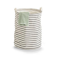 Zeller Wäschesammler Stripes Stripes - grau (38,00/38,00/48,00cm) - Zeller