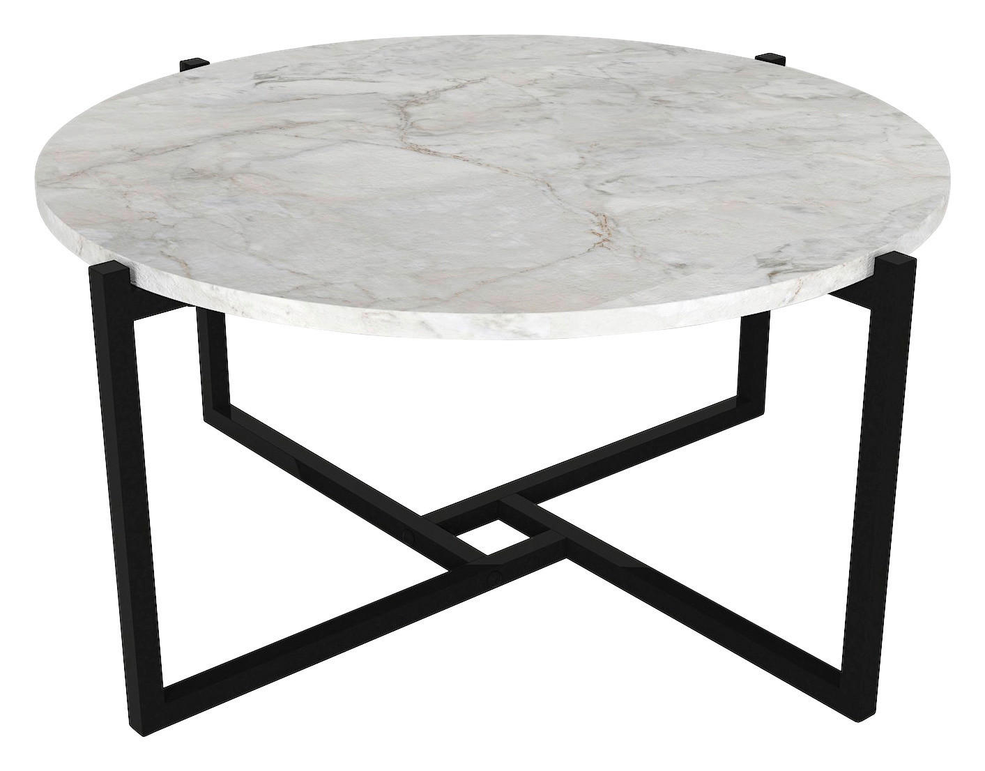 Couchtisch Noce schwarz weiß Marmor Optik B/H/T: ca. 73x36x73 cm Noce - weiß/schwarz (73,00/36,00/73,00cm) - moebel17