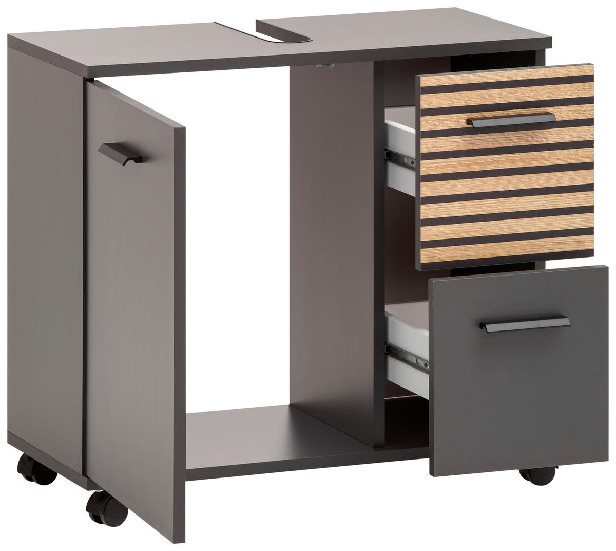 Waschbeckenunterschrank Katta anthrazit B/H/T: ca. 65,1x60x32 cm Katta - anthrazit (65,10/60,00/32,00cm) - Schildmeyer