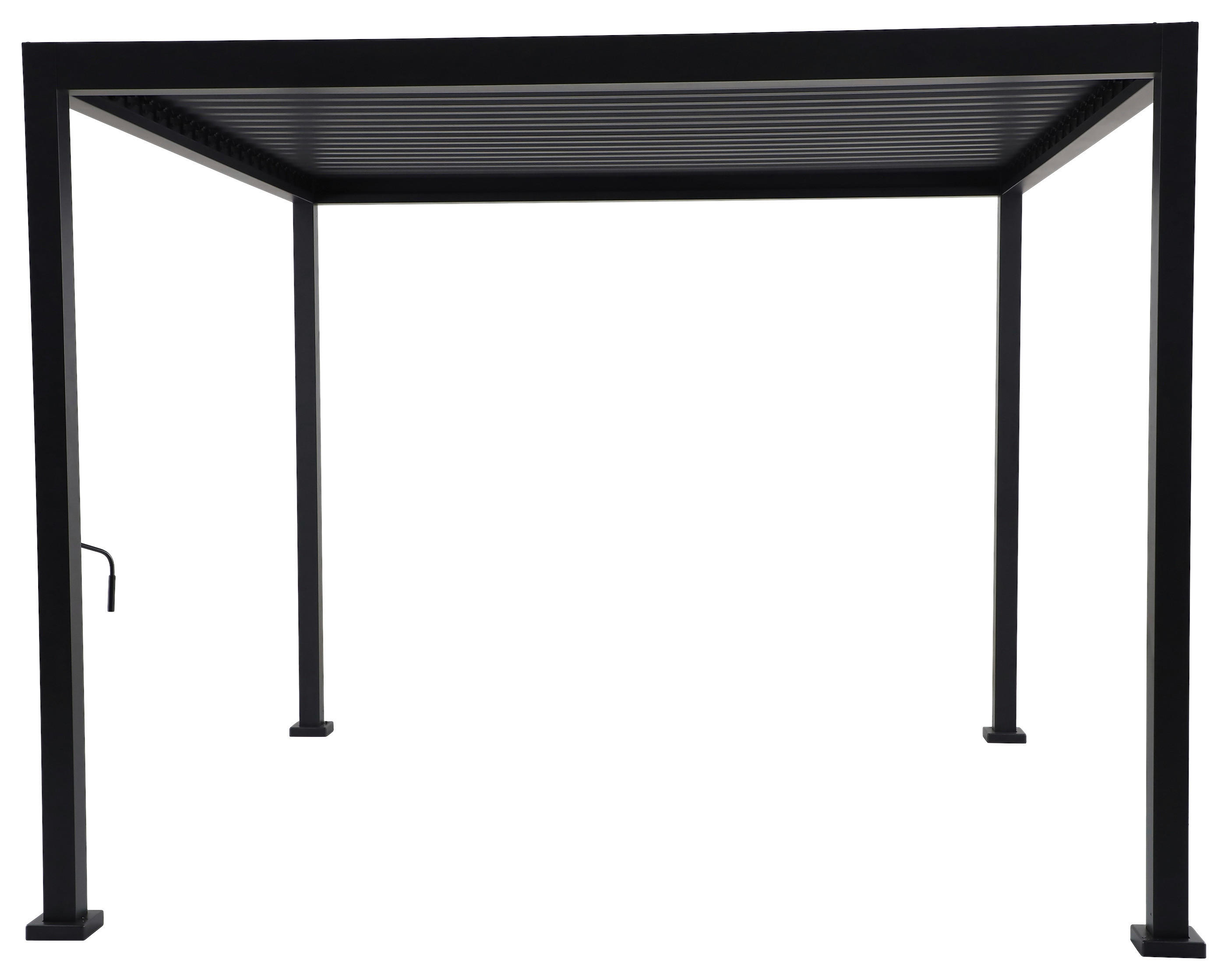 Pergola dunkelgrau Stahlrohr B/H/L: ca. 300x236x300 cm Pergola_mit_Lamellendach - dunkelgrau (300,00/300,00/236,00cm)