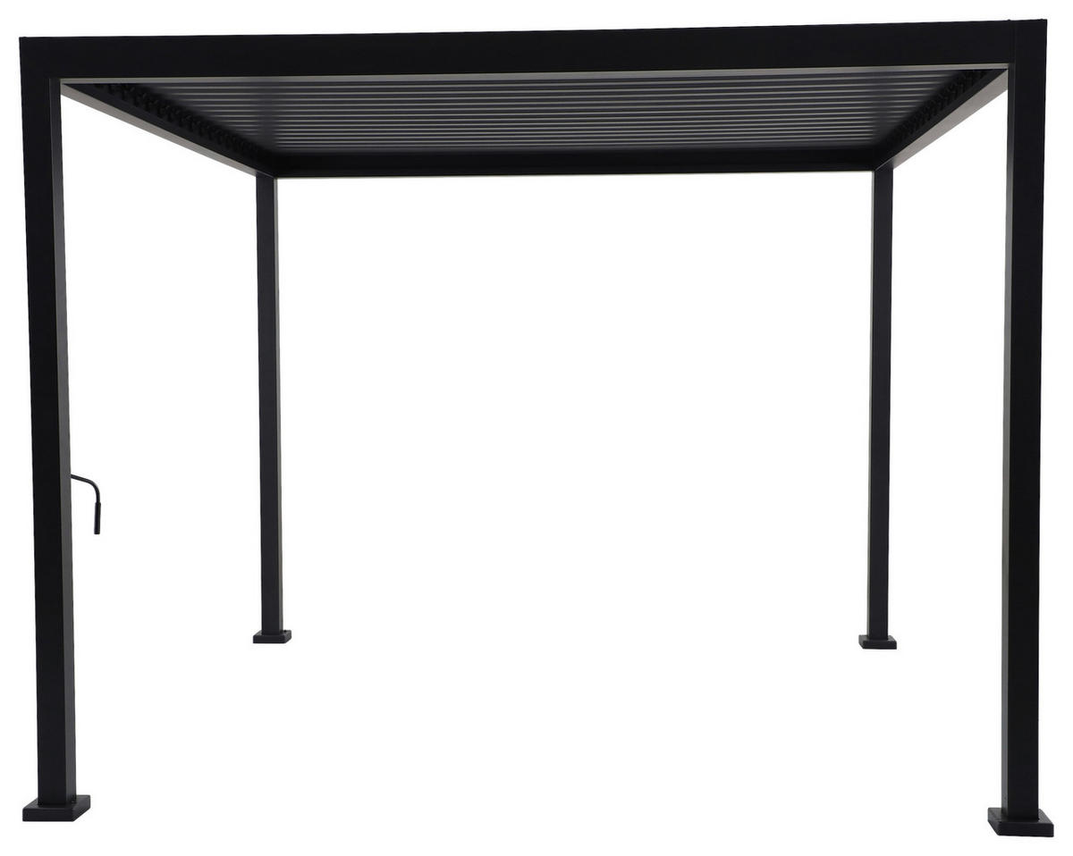 Pergola dunkelgrau Stahlrohr B/H/L: ca. 300x236x300 cm Pergola_mit_Lamellendach - dunkelgrau (300,00/300,00/236,00cm)