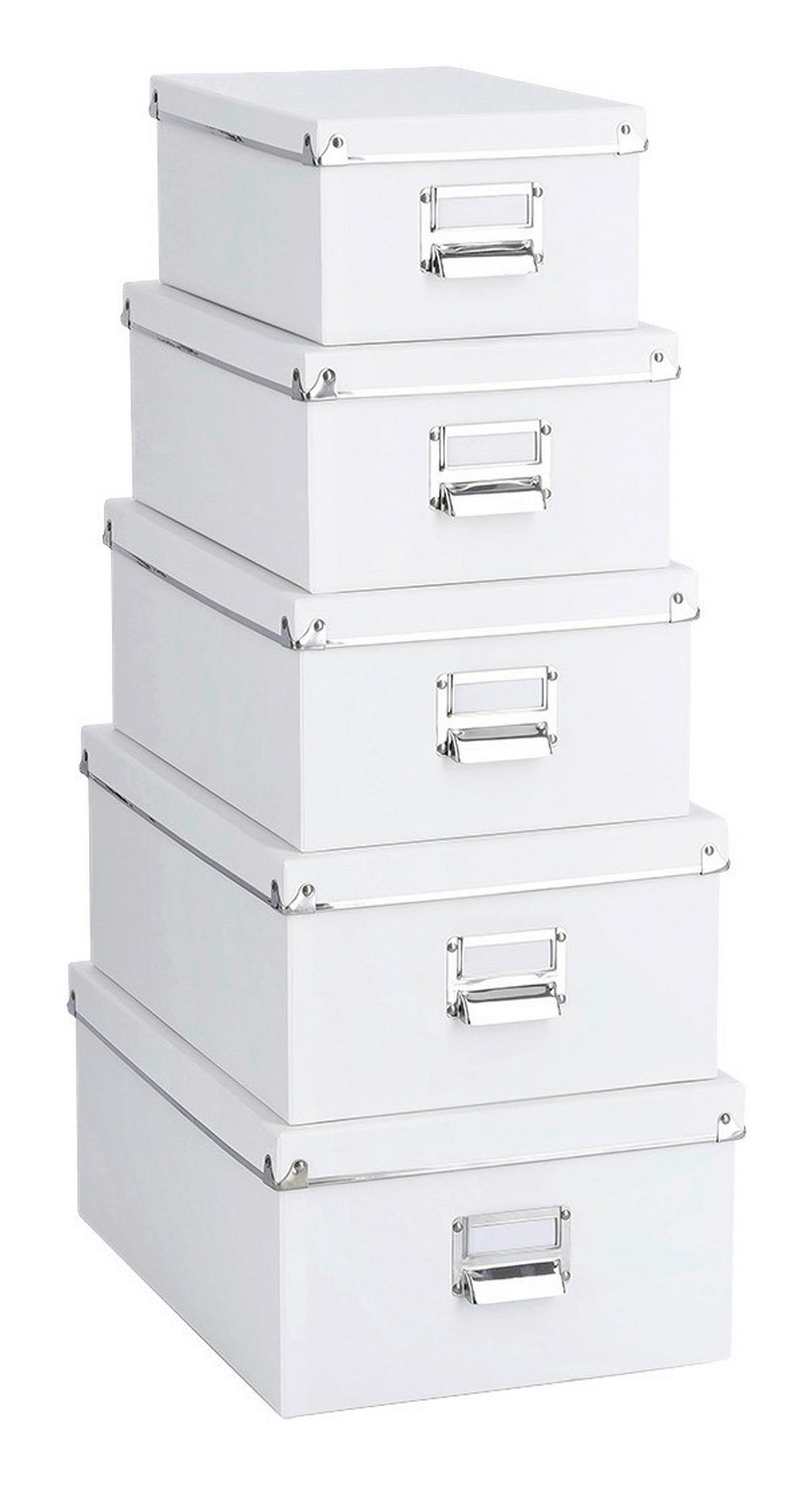 Zeller Aufbewahrungsboxen-Set weiß Metall Aufbewahrungsbox-Set_5tlg. - weiß - Zeller