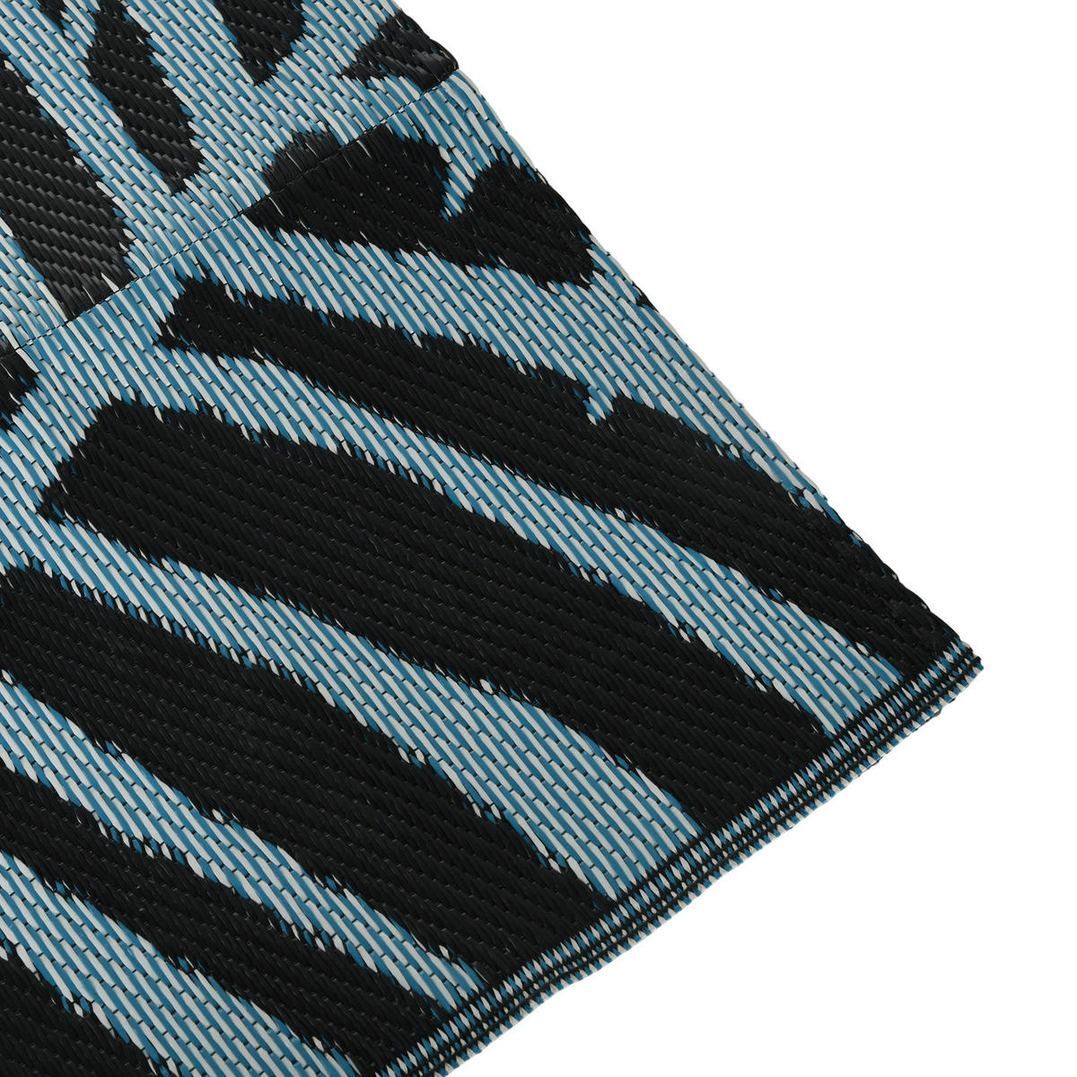 Outsunny Outdoor-Teppich schwarz B/H/L: ca. 274x182x0,3 cm Outdoor-Teppich - blau/schwarz (0,30/274,00/182,00cm) - Outsunny