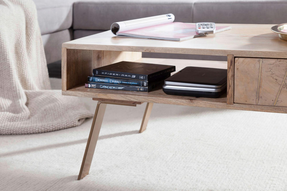 Couchtisch braun B/H/T: ca. 95x42x50 cm Couchtisch - braun (95,00/42,00/50,00cm) - Wohnling
