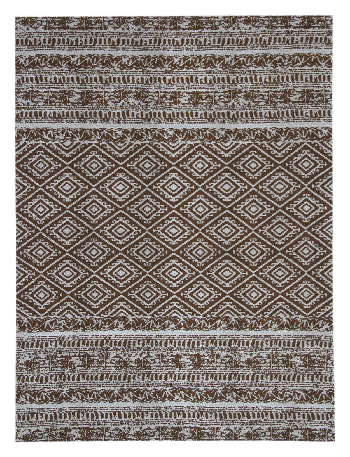 Kayoom Flachgewebeteppich Sunny 110 braun B/L: ca. 160x230 cm Sunny 110 - braun (160,00/230,00cm) - Kayoom