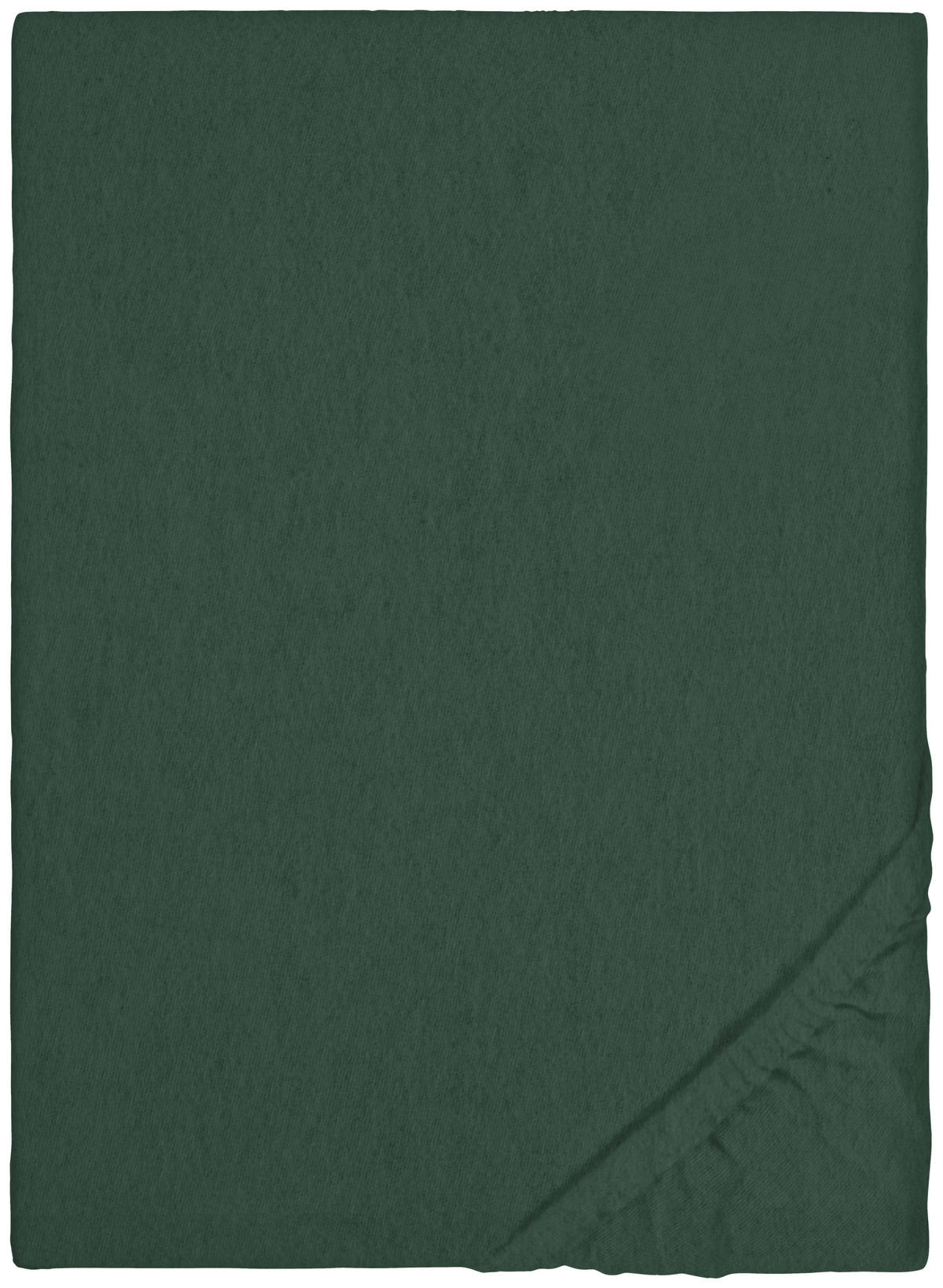 Spannbetttuch Flanell Spannbetttuch_Flanell 90-100x200 - dunkelgrün (100,00/200,00cm)