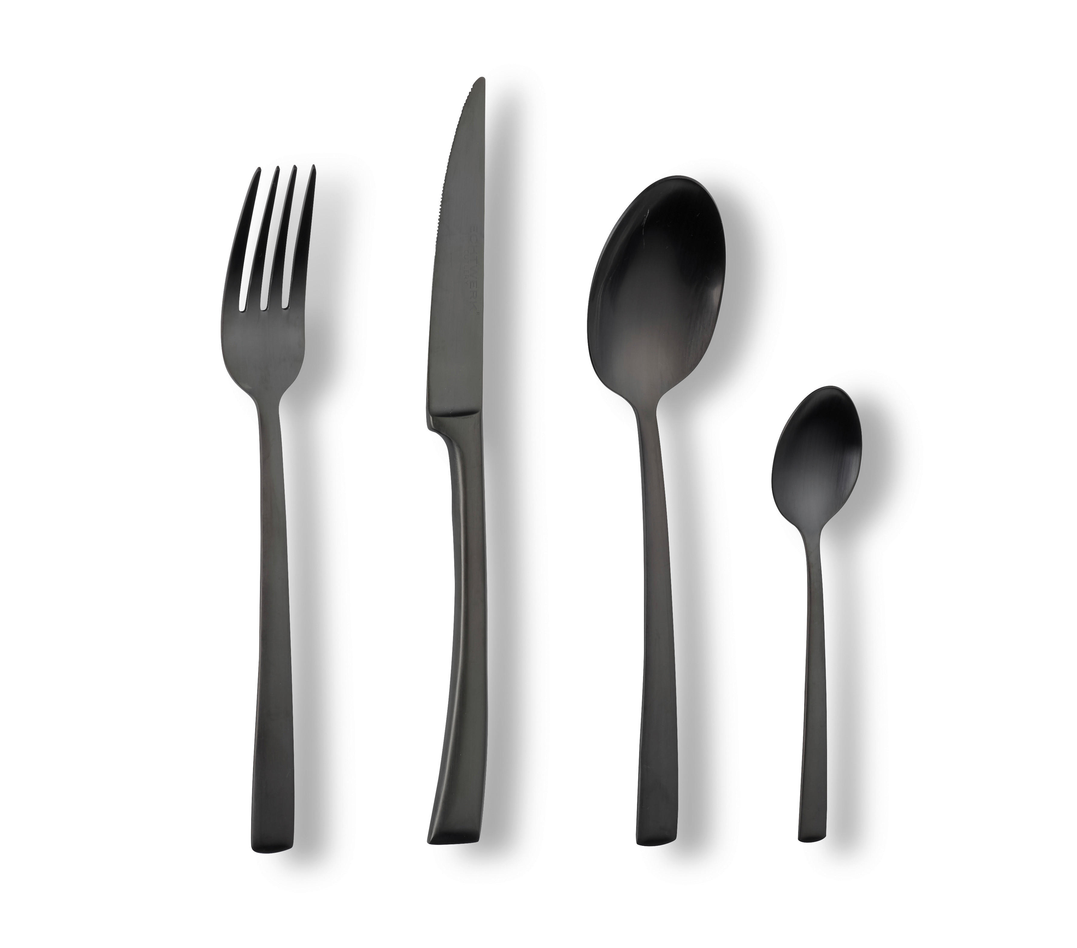ECHTWERK Besteckset Avelino schwarz Edelstahl 16 tlg. Avelino - schwarz (25,00/14,50/7,00cm) - ECHTWERK