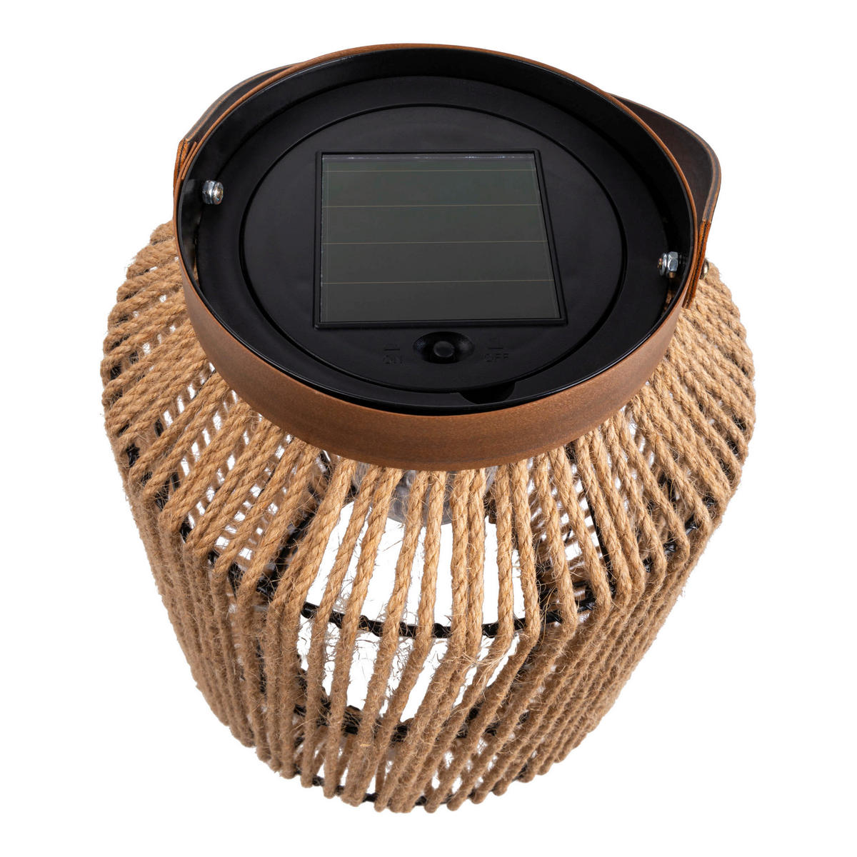 LED-Solarleuchte 5292727 natur Hanfseil Metall H/D: ca. 29x22 cm LED Solarleuchte "KORBINIAN" - natur (22,00/29,00cm) - Näve Leuchten
