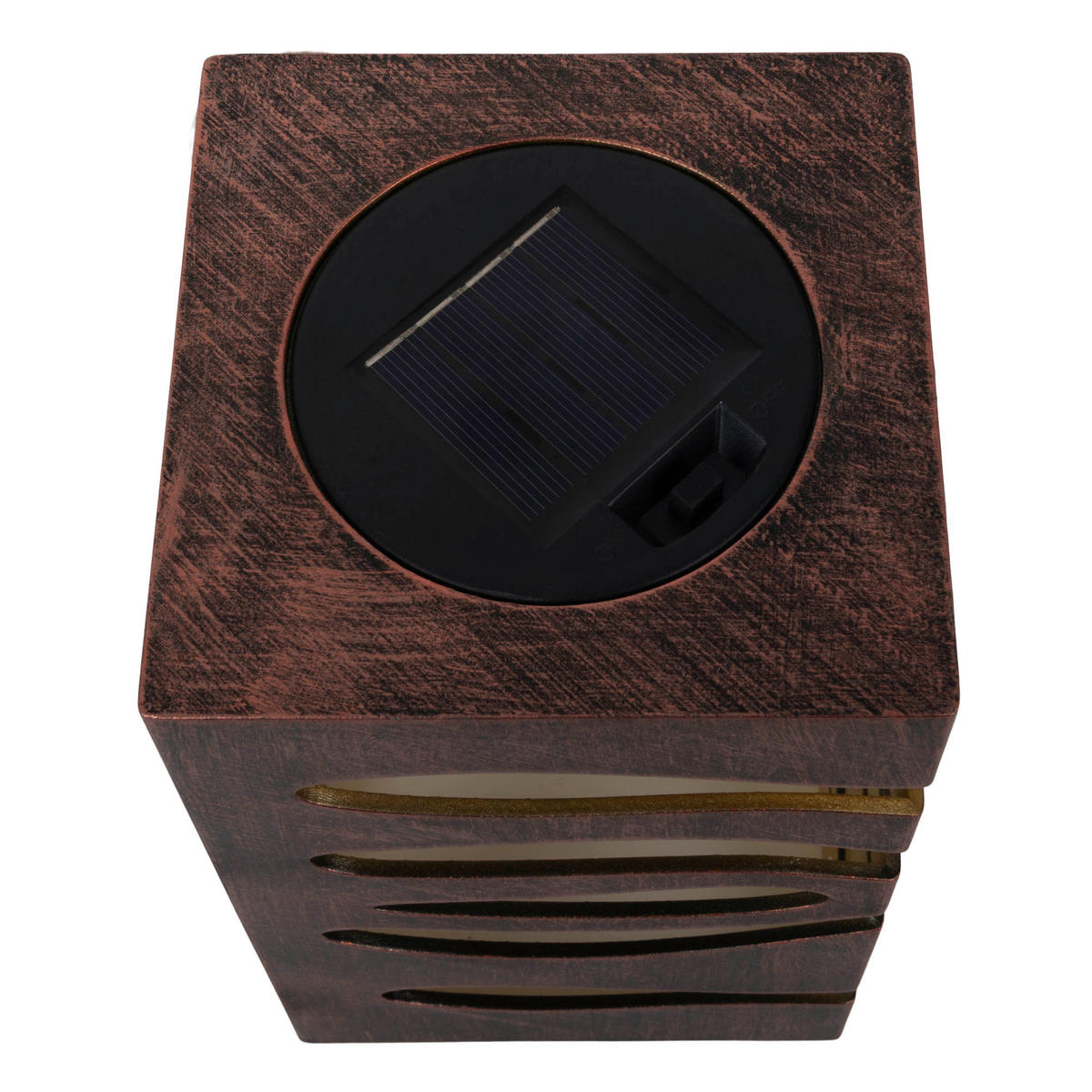 LED-Solarleuchte braun Kunststoff B/H/T: ca. 12,3x20x12,3 cm HILDA - braun (12,30/20,00/12,30cm) - Näve Leuchten