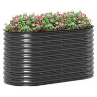 Outsunny Hochbeet dunkelgrau Stahl B/H/L: ca. 80x80x160 cm Hochbeet - dunkelgrau (160,00/80,00/80,00cm) - Outsunny