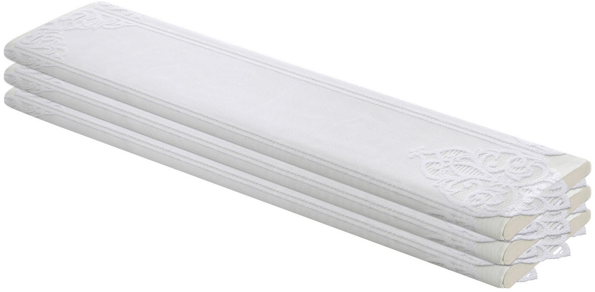 Scheibengardinen-Meterware Broché Ornament weiß H: ca. 90 cm Broché Ornament - weiß (90,00cm)