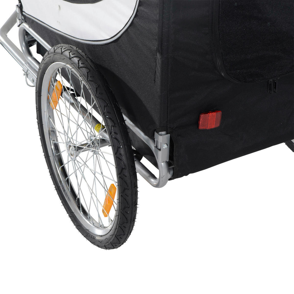 PawHut Fahrradanhänger 20 Zoll schwarz schwarz B/H/L: ca. 73x94x78 cm Radanhänger f. Hunde B4-0003-029 - weiß/schwarz (78,00/73,00/94,00cm) - PawHut