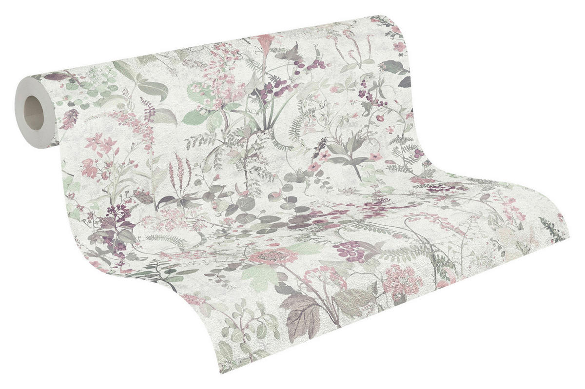 A.S.Création Vliestapete lila grün weiß B/H/D: ca. 53x1005x8,5 cm Vliestapete - lila/weiß (8,50/1005,00cm) - A.S.Creation