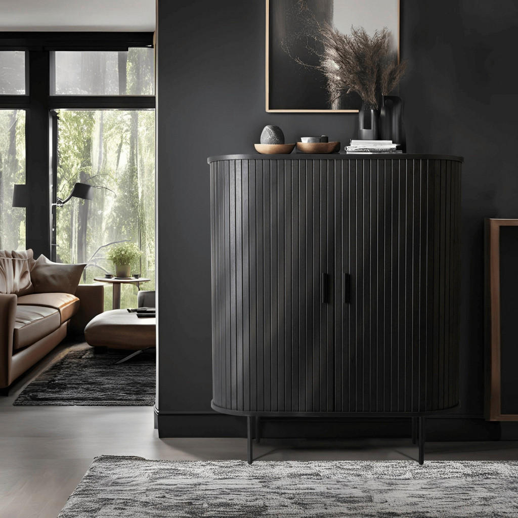 Thumbnail - Kommode SELVA schwarz B/H/T: ca. 100x118x40 cm