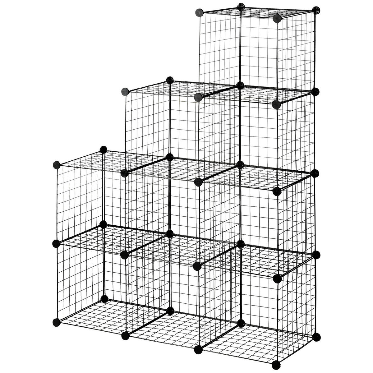 HOMCOM Regal schwarz Kunststoff B/H/L: ca. 35x35x35 cm Regalsystem - schwarz (35,00/35,00/35,00cm) - HOMCOM