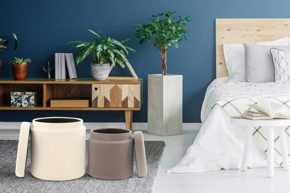 Kayoom Hocker Zora 225 2-er Set elfenbein B/H/T: ca. 40x44x33,5 cm Zora 225 2-er Set - taupe/elfenbein (40,00/44,00/33,50cm) - Kayoom