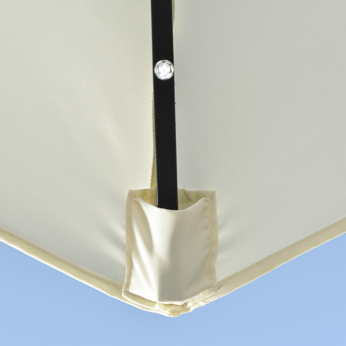 Outsunny Halbrunder Regenschirm beige Eisen B/H/L: ca. 135x240x270 cm Sonnenschirm_Halbrunder - beige (270,00/135,00/240,00cm) - Outsunny