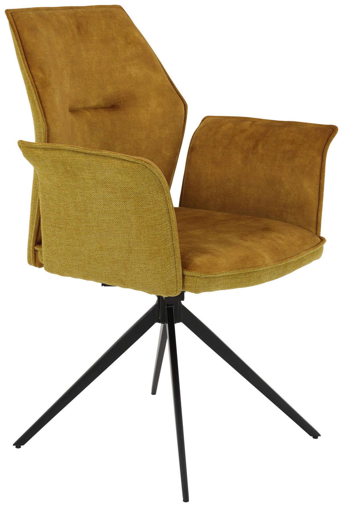 Armlehnstuhl 4er Set SUSANNE gold Vintage schwarz Webstoff Microfaser Metall B/H/T: ca. 65x92x64 cm 4er Set SUSANNE - gold/schwarz (65,00/92,00/64,00cm) - Hela