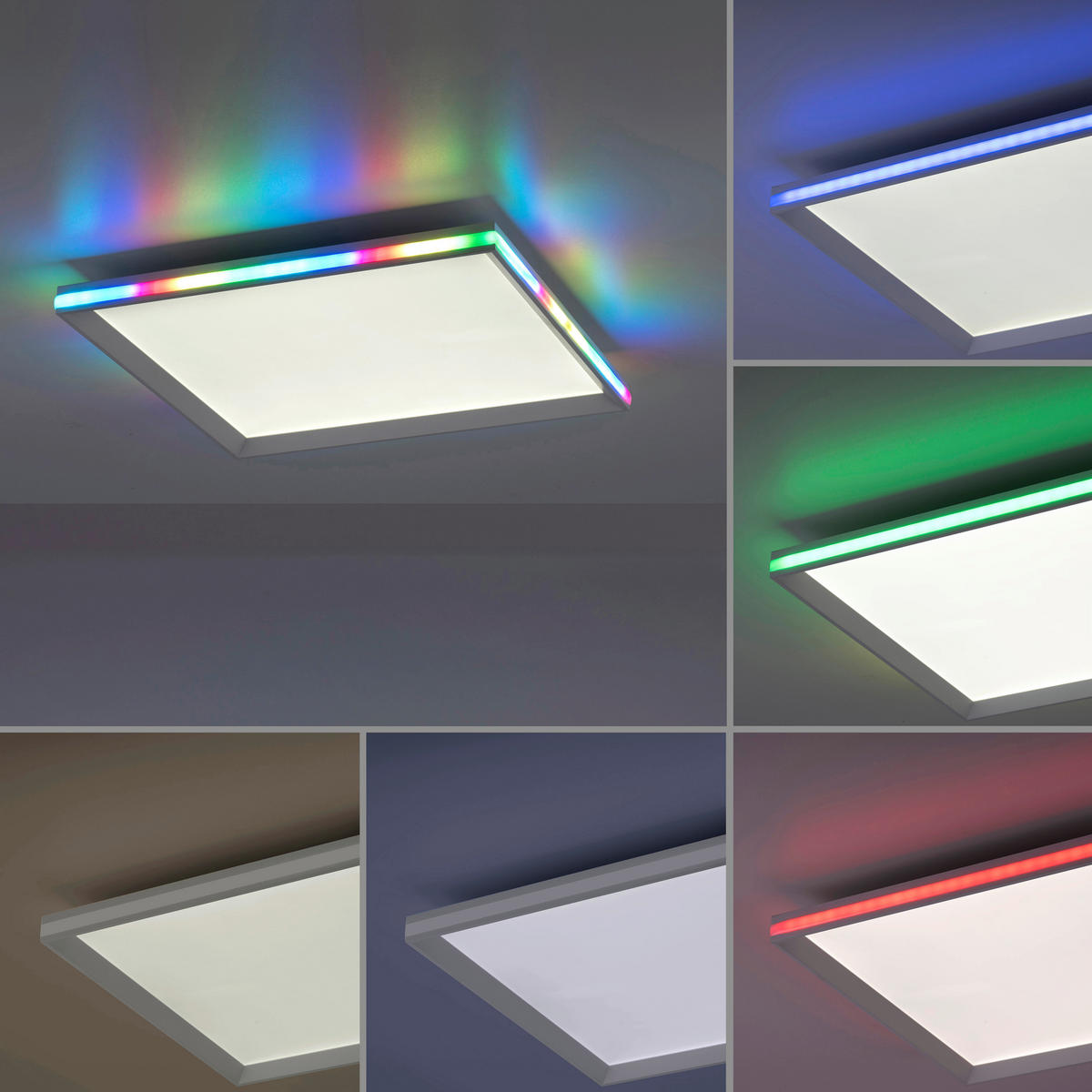 Just Light LED-Deckenleuchte GALACTICA 15556-16 weiß Kunststoff B/H/T: ca. 45x6,5x45 cm 2 Brennstellen GALACTICA - weiß (45,00/6,50/45,00cm) - Just Light