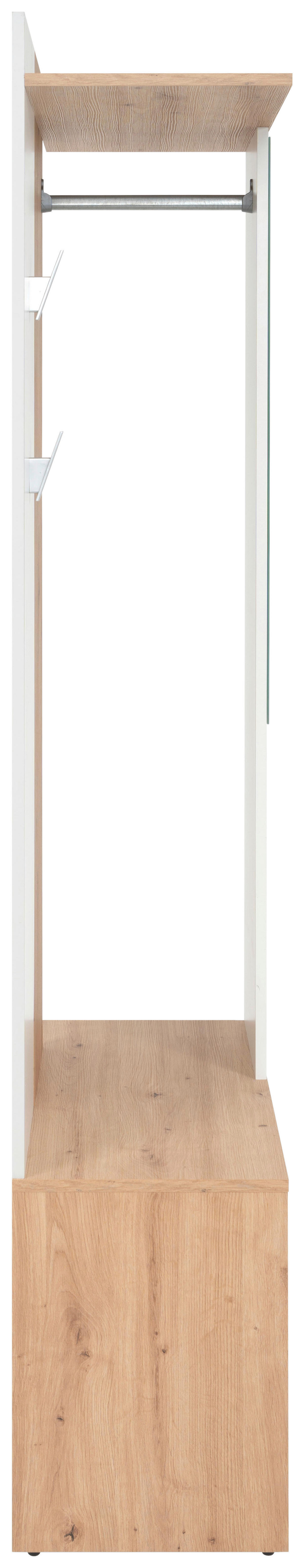 Garderobe Gera 42A weiß Oak Artisan Nachbildung B/H/T: ca. 66x182x33 cm Gera 42A - weiß/Oak (66,00/182,00/33,00cm)