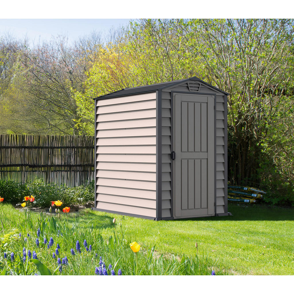 VCM Gerätehaus grau Kunststoff B/H/L: c... VCM Gerätehaus grau Kunststoff B/H/L: c...