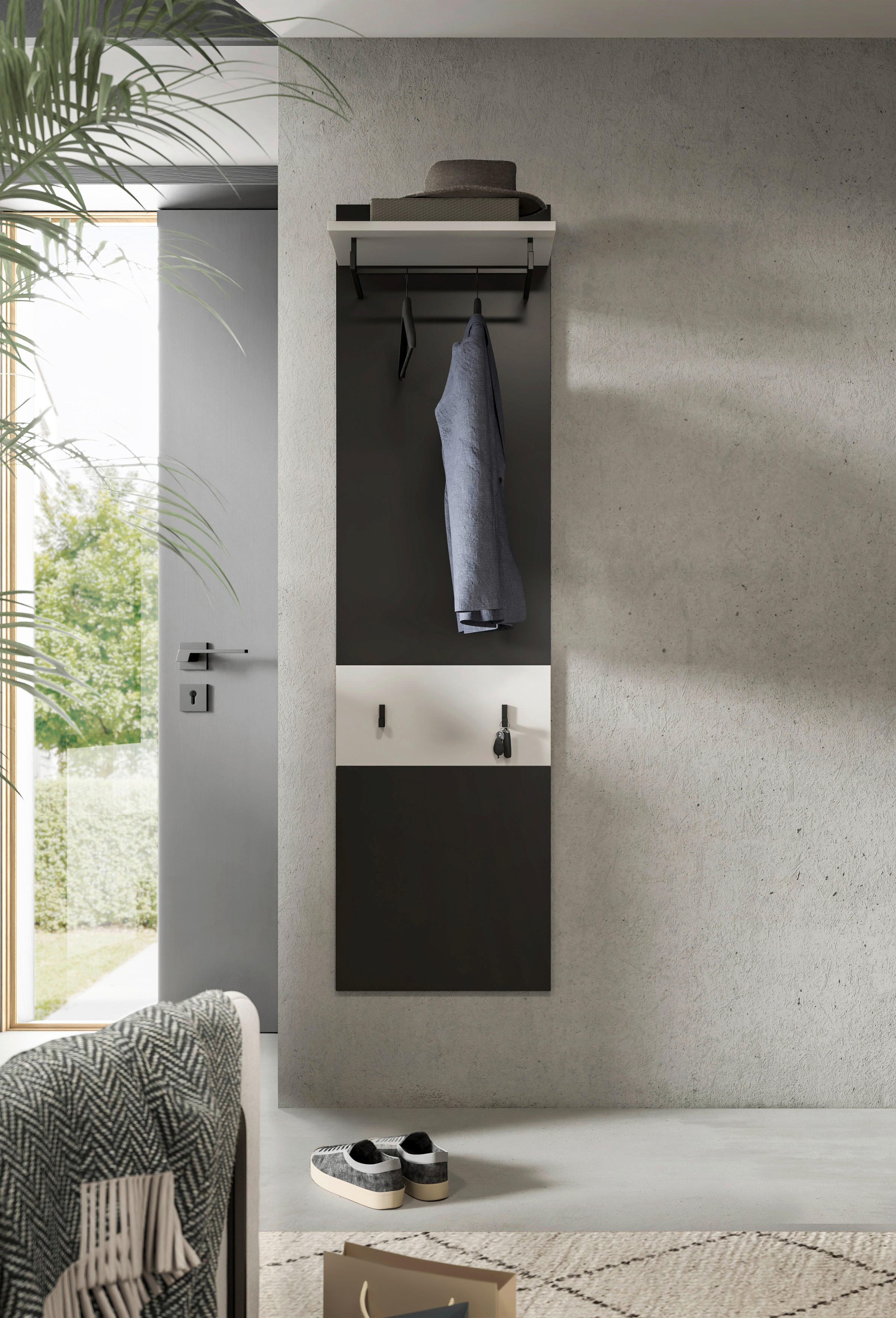 Thumbnail - Paneel Canu basaltgrau Nachbildung weiß B/H/T: ca. 45x165x29 cm