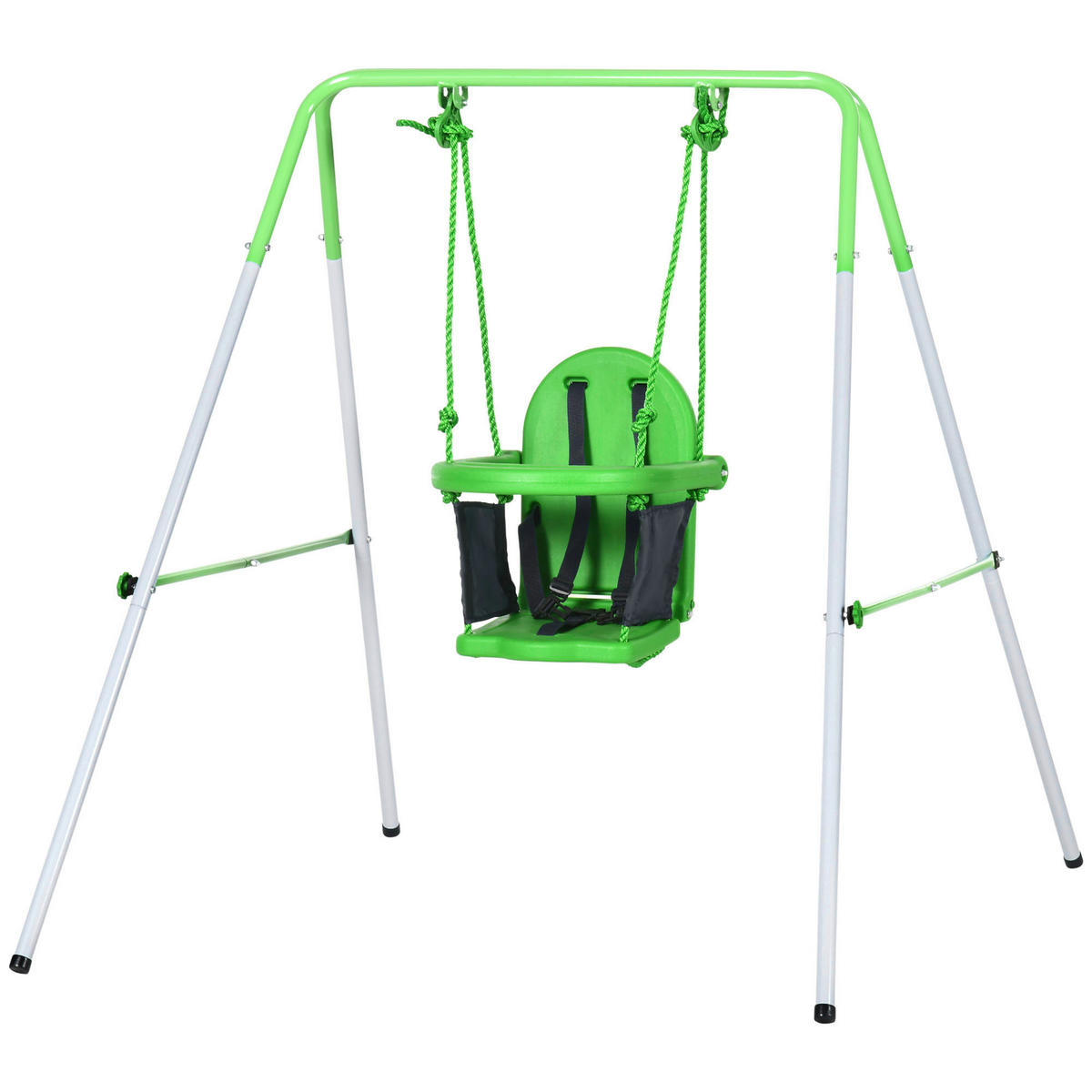 Outsunny Kinderschaukel grau B/H/L: ca. 146x122x122 cm Kinderschaukel - grün/grau (122,00/146,00/122,00cm) - Outsunny