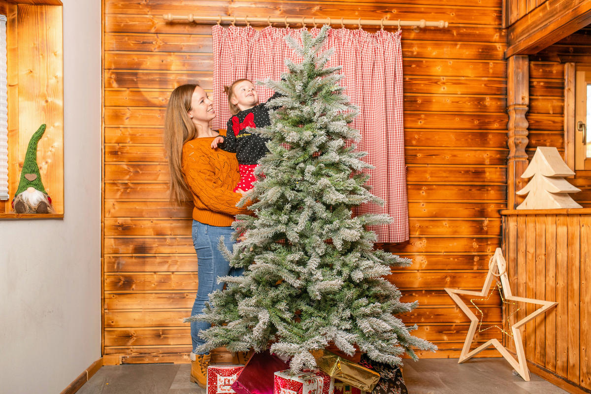 Evergreen Weihnachtsbaum Fichte Frost grün PVC H/D: ca. 180x117 cm Fichte Frost - grün (117,00/180,00cm) - Evergreen